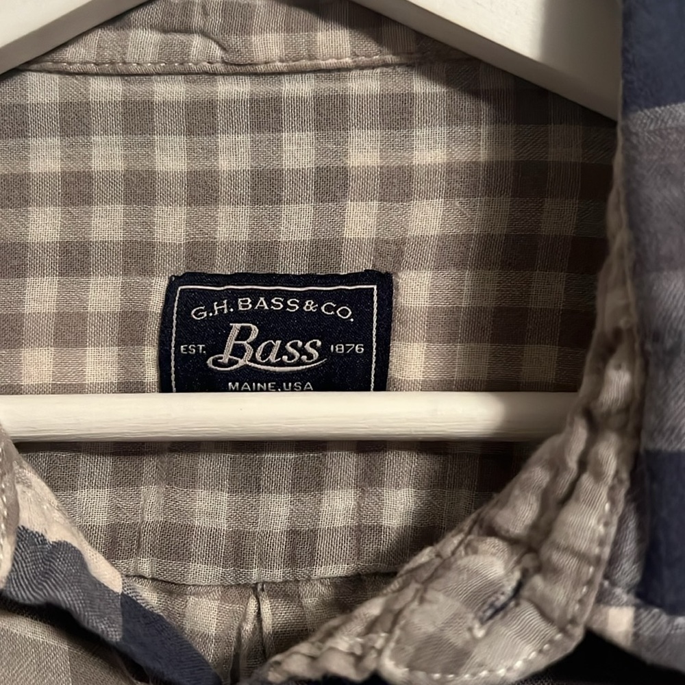 Bass - Blue and grey Shirt bottom down long Comfortable, reversible, cotton ☀️ - Picture 3 of 13